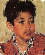 Nikolay Fechin Indian Boy in red painting
